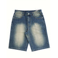Loose Wide Leg Cropped Jeans American Retro Wash