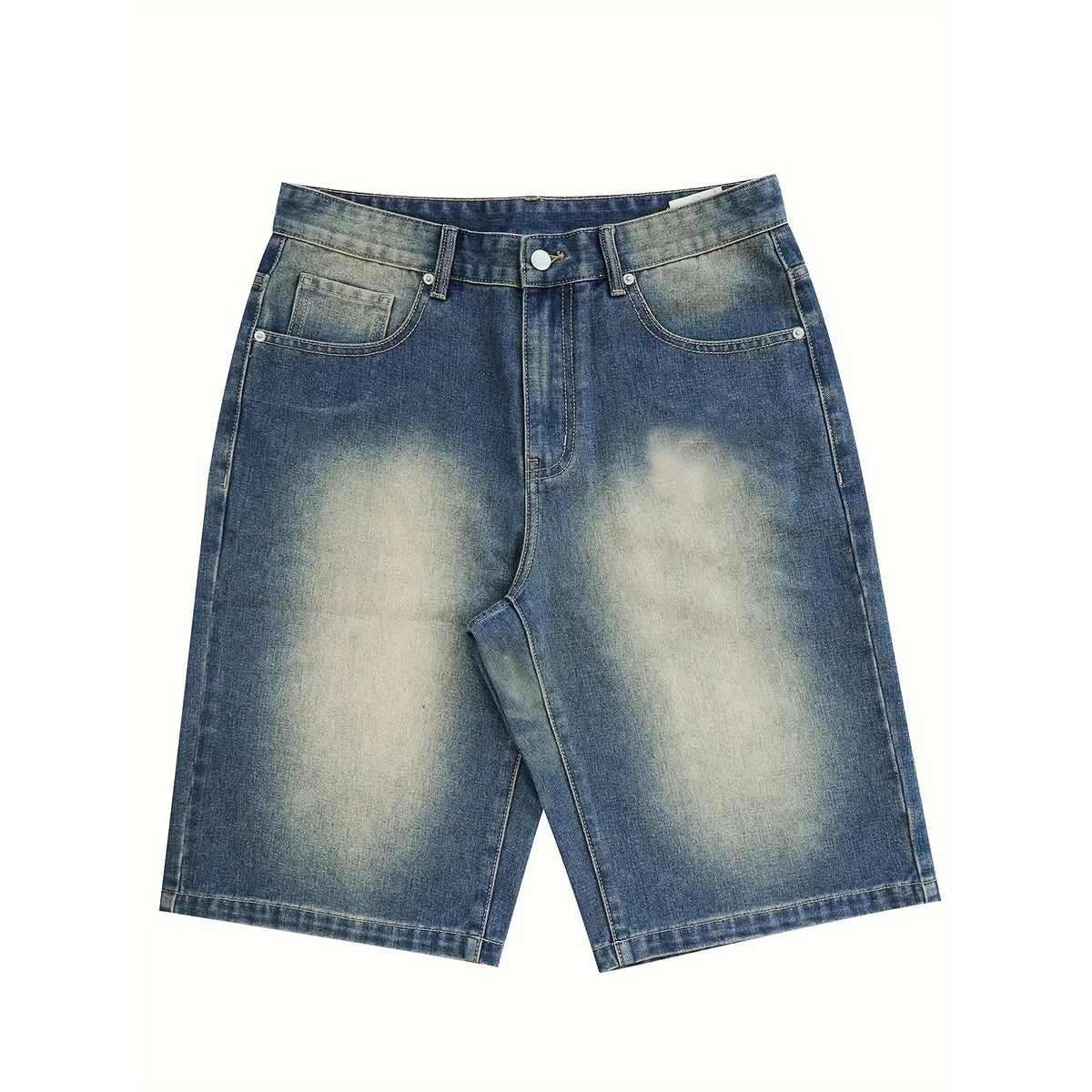 Loose Wide Leg Cropped Jeans American Retro Wash