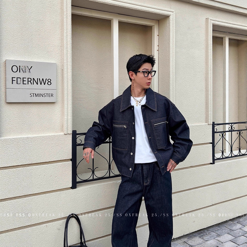 Selvage Zipper Pocket Jean Jacket