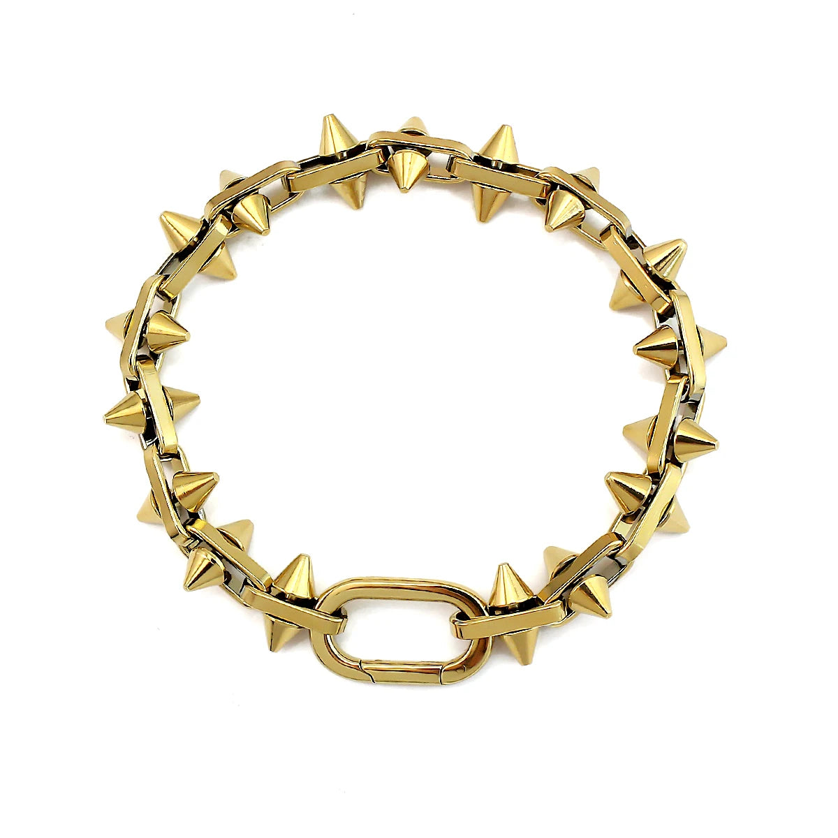 Edelstahl Dornenkette Armband Halskette Set Punk Hip Hop