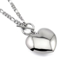 Stainless Steel Big Heart Pendant Long Necklace