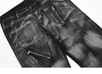 Washed Distressed Baggy Flare Jeans Grunge Denim