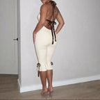 Halter Bodycon Backless Midi Jumpsuit Skinny Fit