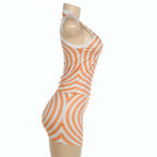 Printed Bodycon Crop Top Mini Skirt Two Piece Set