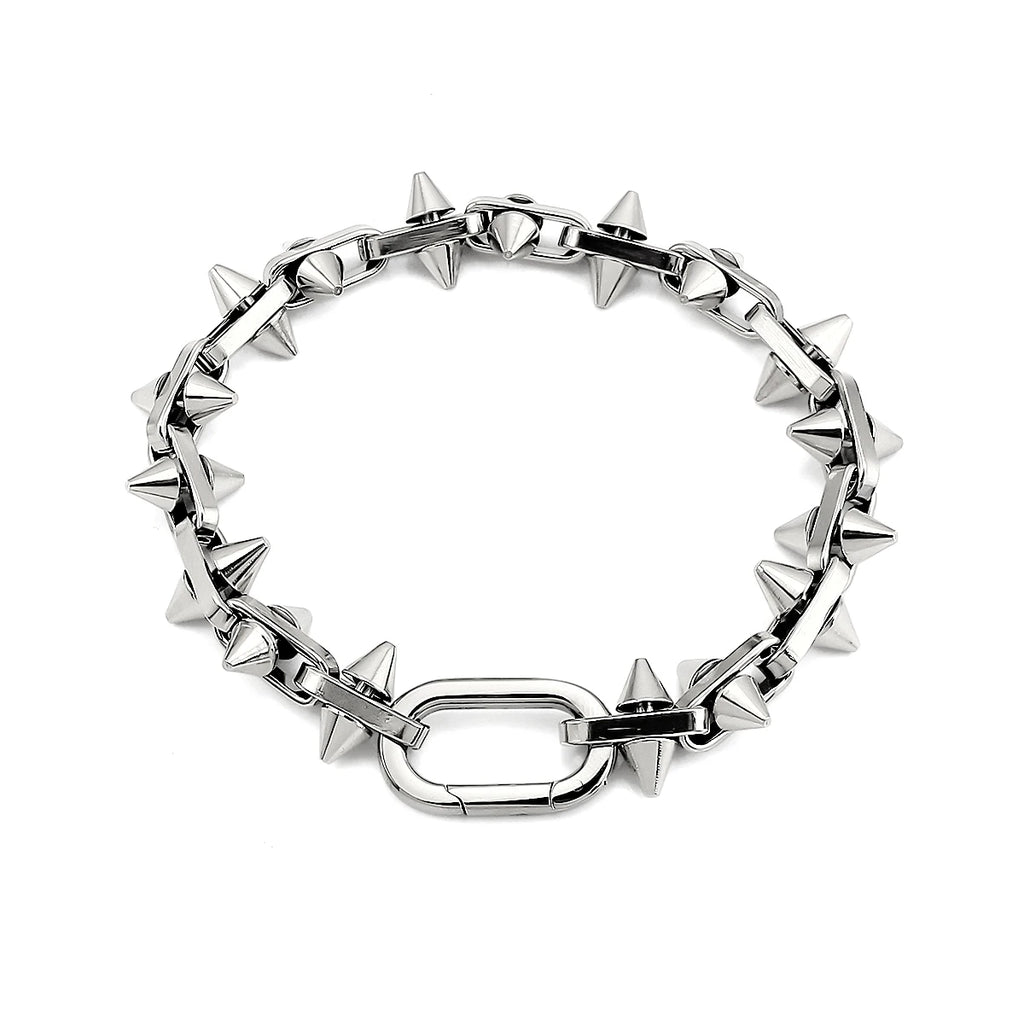 Edelstahl Dornenkette Armband Halskette Set Punk Hip Hop