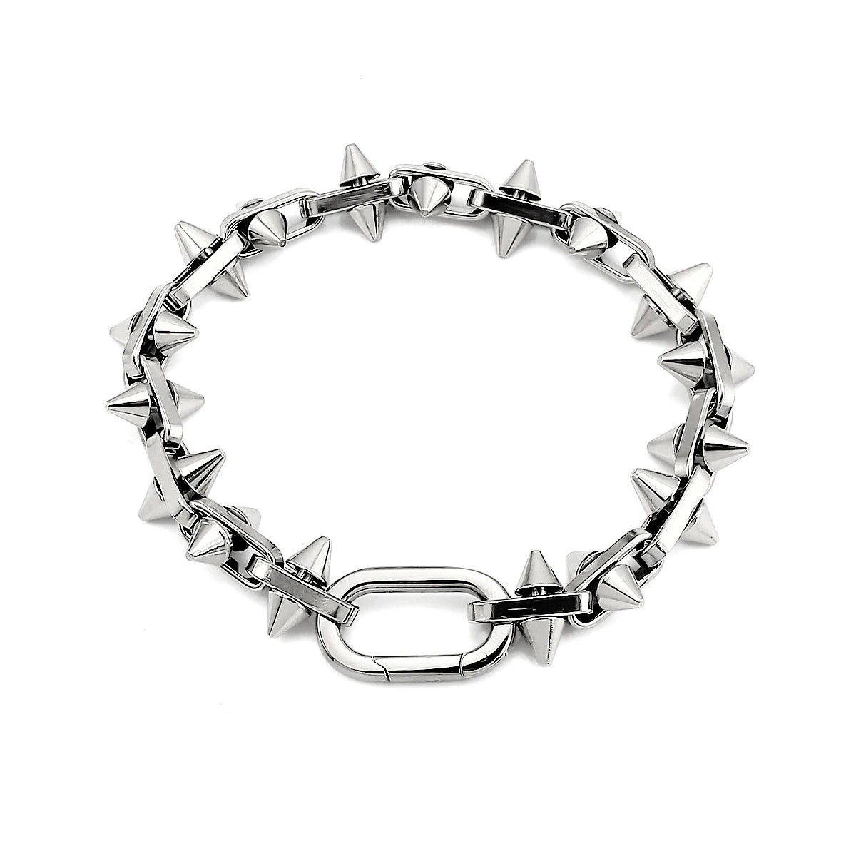 Edelstahl Dornenkette Armband Halskette Set Punk Hip Hop
