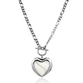 Stainless Steel Big Heart Pendant Long Necklace