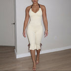 Halter Bodycon Backless Midi Jumpsuit Skinny Fit