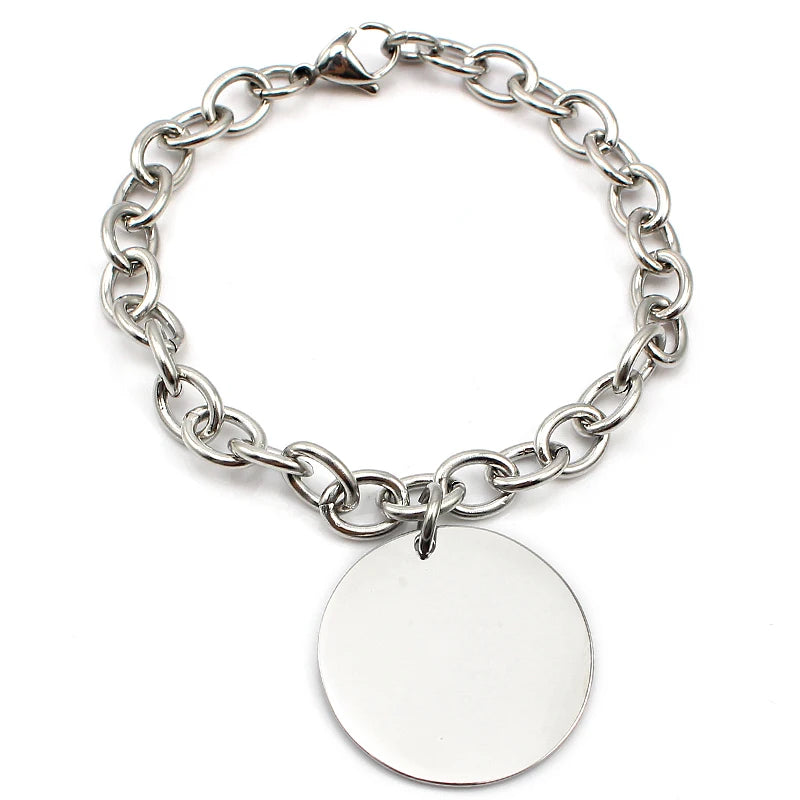 Stainless Steel Heart Charm Bracelet 18k Gold Plated