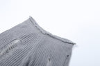 Ripped Knit Flare Pants Streetwear Fall Winter