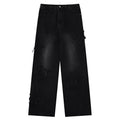 Distressed Star Patch Baggy Jeans