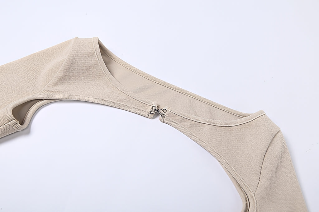 Hollow Cut Out Lace Up Long Sleeve Blouse Casual Slim Fit Top