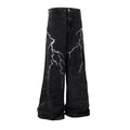 Distressed Straight Leg Jeans Cotton Denim Streetwear Pants