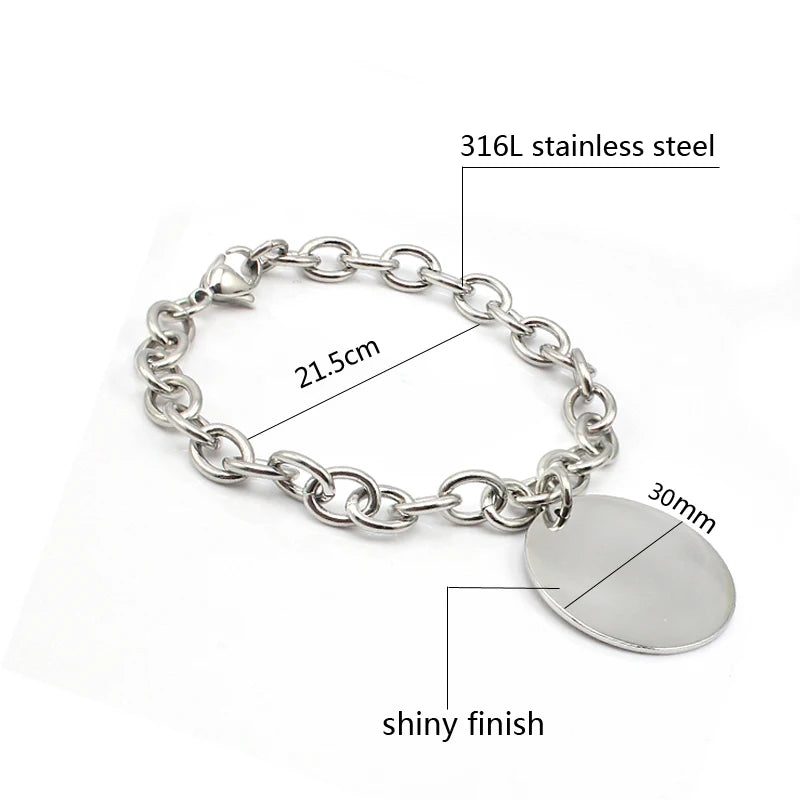 Stainless Steel Heart Charm Bracelet 18k Gold Plated