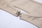 Hollow Cut Out Lace Up Long Sleeve Blouse Casual Slim Fit Top