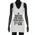 Solid Letter Print Bodycon T Shirt Dress Sleeveless Mini Dress