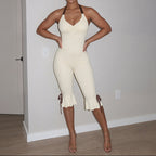 Halter Bodycon Backless Midi Jumpsuit Skinny Fit