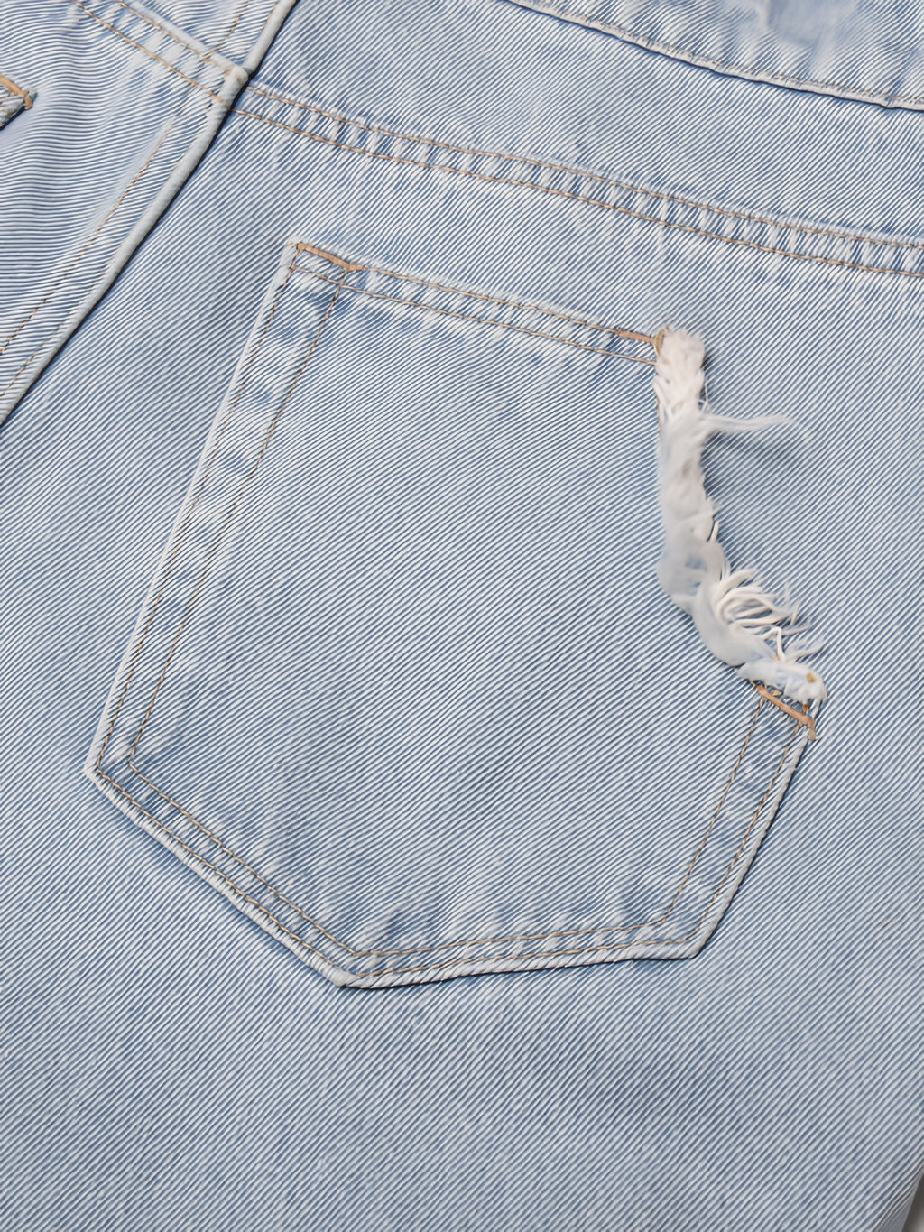 Washed Blue Denim Baggy Cargo Straight Jeans