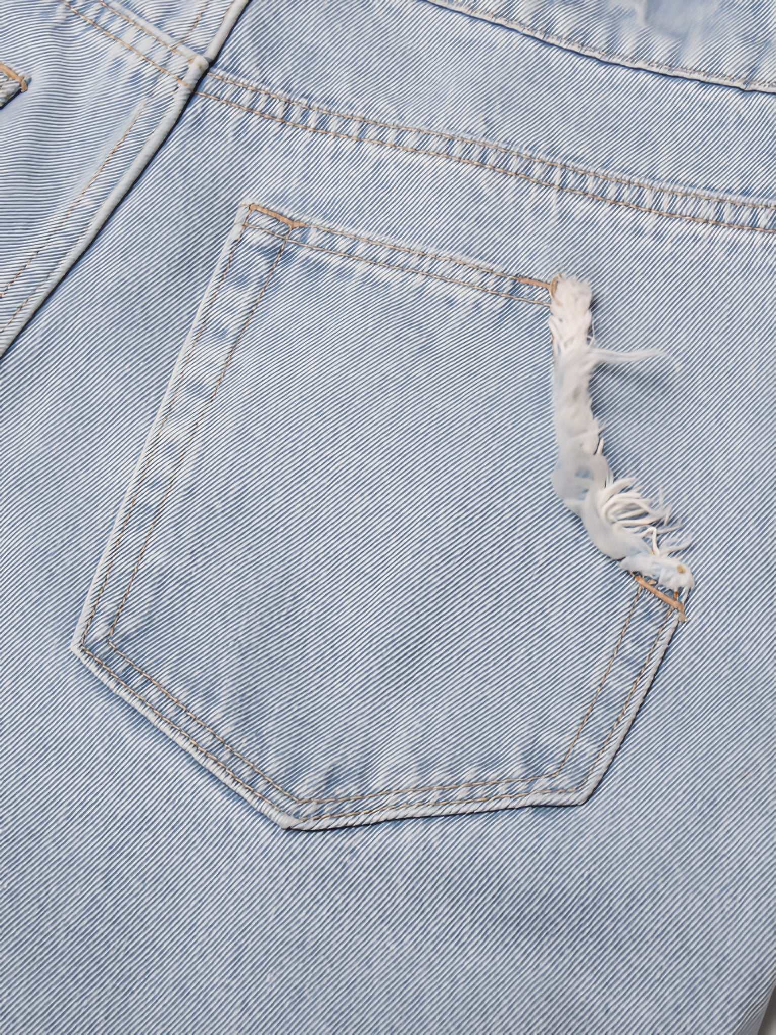 Washed Blue Denim Baggy Cargo Straight Jeans