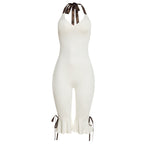Halter Bodycon Backless Midi Jumpsuit Skinny Fit