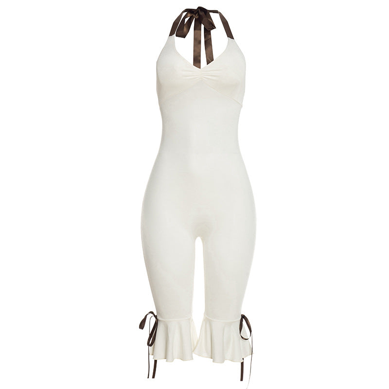 Halter Bodycon Backless Midi Jumpsuit Skinny Fit