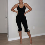Halter Bodycon Backless Midi Jumpsuit Skinny Fit