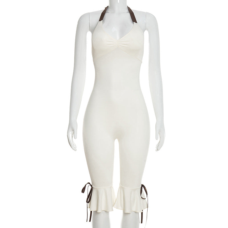 Halter Bodycon Backless Midi Jumpsuit Skinny Fit