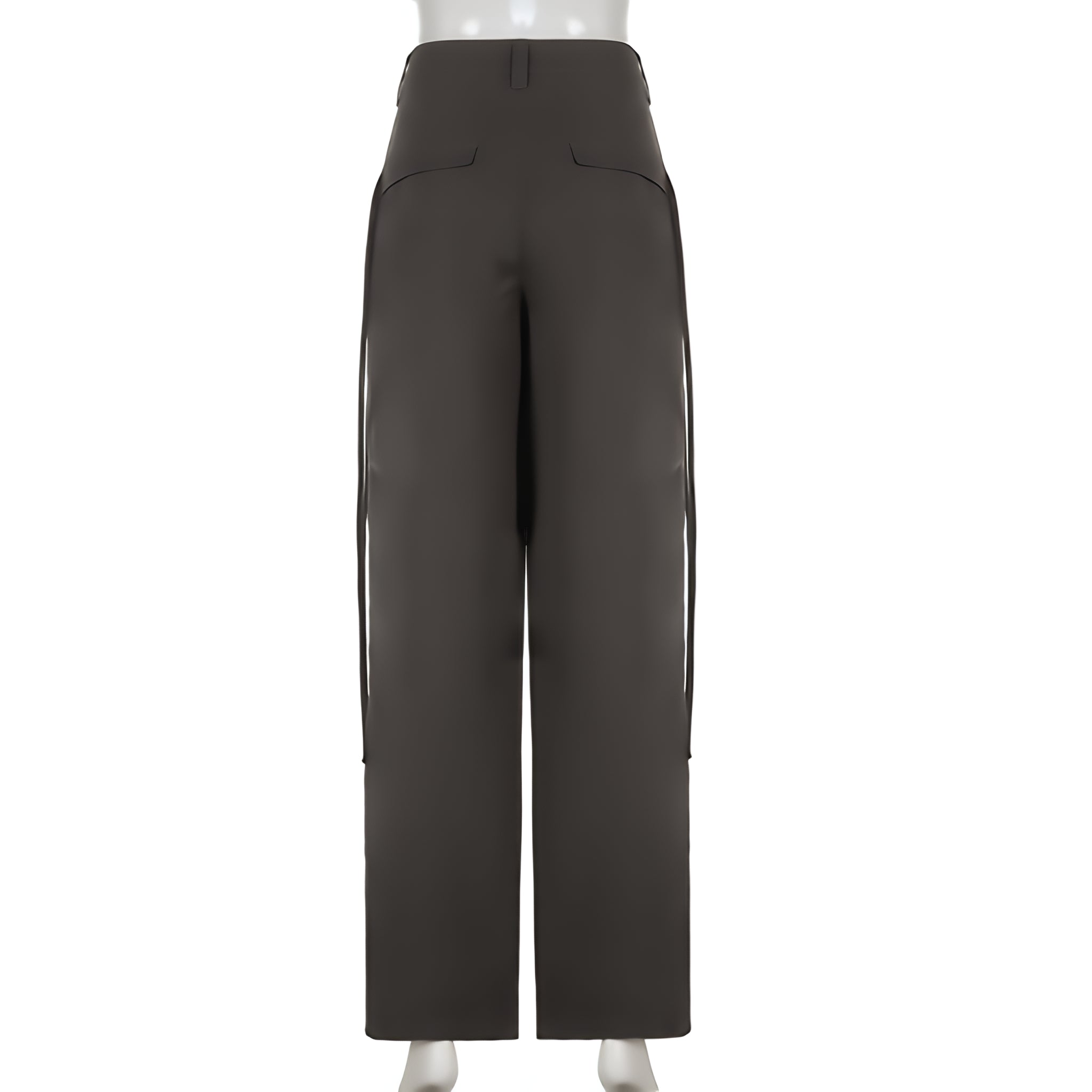Solid Drawstring Cargo Pants Y2K Loose Streetwear Joggers Wide Leg Sweatpants