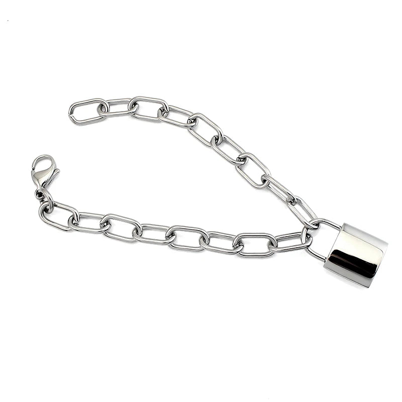Stainless Steel Link Chain Bracelet Silver Plated Waterproof