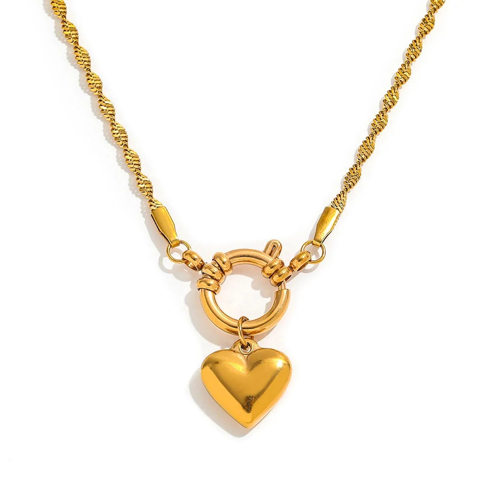 Joolim PVD Plated Wholesale Waterproof Starfish Shell Heart Pearl Pendant Multi Charm Toggle Necklace Stainless Steel Jewelry