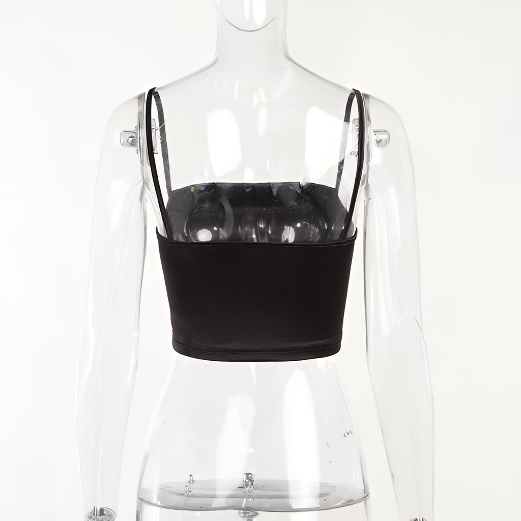 Basic Satin Cami Tank Top Sleeveless Silky Slim Fit Top