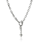 Stainless Steel Necklace OT Buckle Heart Tassel Charm