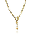 Stainless Steel Necklace OT Buckle Heart Tassel Charm