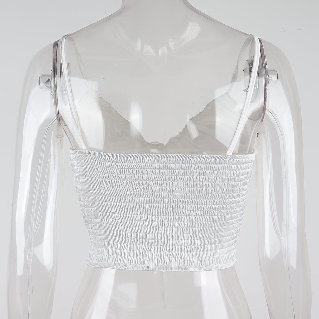 Satin Lace Up Bow Crop Top Sleeveless Cami Tank