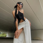 Y2K Star Halter Backless Crop Tank Top
