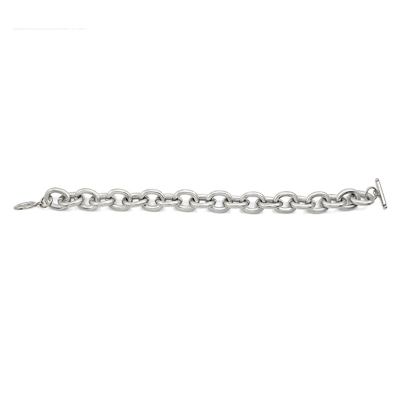 Stainless Steel Thick Link Chain Bracelet Gold