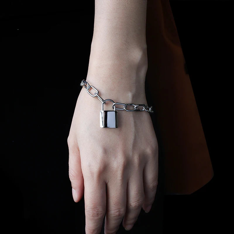 Stainless Steel Link Chain Bracelet Silver Plated Waterproof