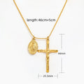 Joolim Jewelry Gold Plated Cross Oval Pendant Choker Necklace Stainless Steel Jewelry Wholesale