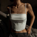 Basic Satin Cami Tank Top Sleeveless Silky Slim Fit Top