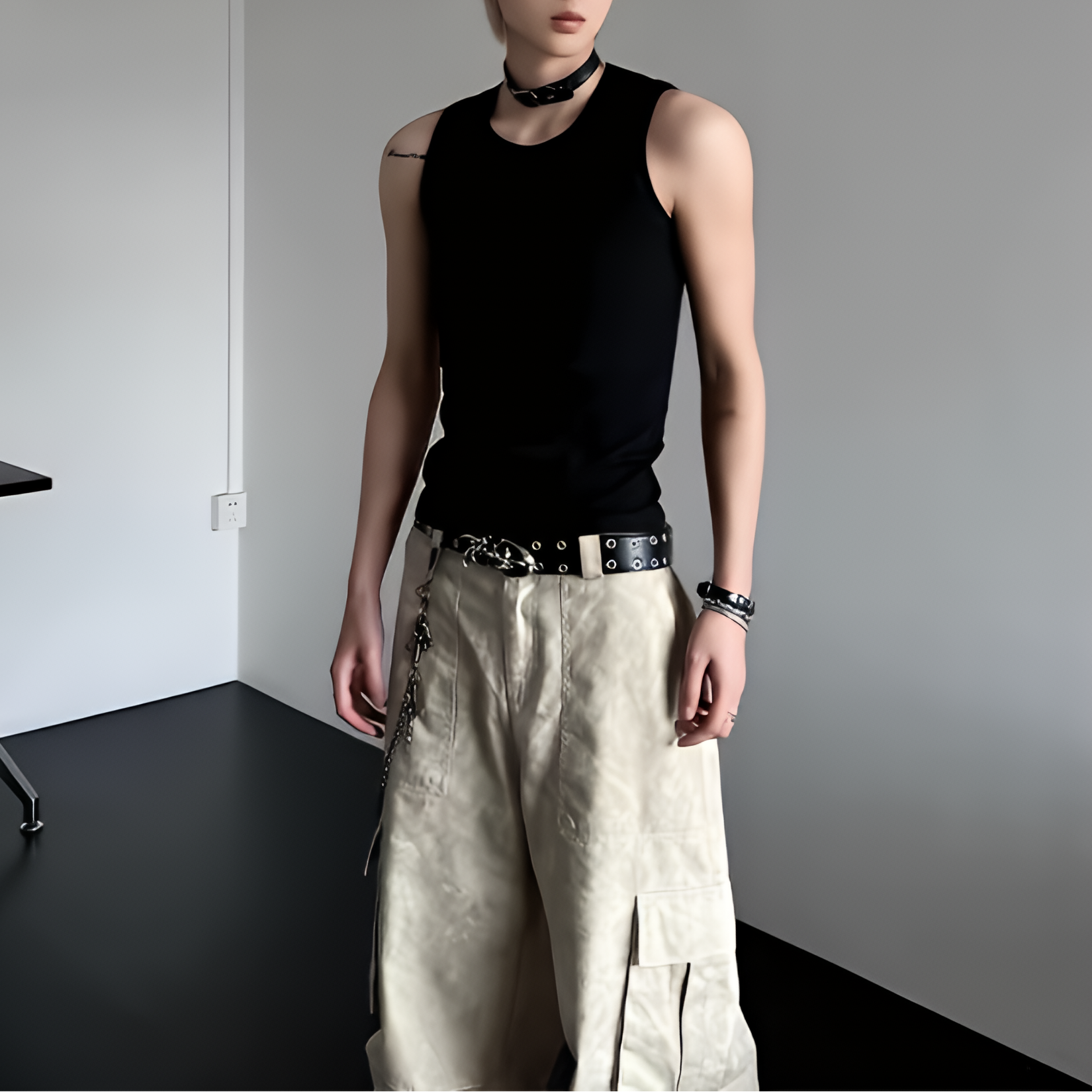 Unisex Y2K Punk PU Leather Belt Black Hollow Fashion Waist Belt Plus Size