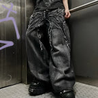 Unisex Y2K Baggy Jeans Gothic Spider Embroidery Streetwear Denim