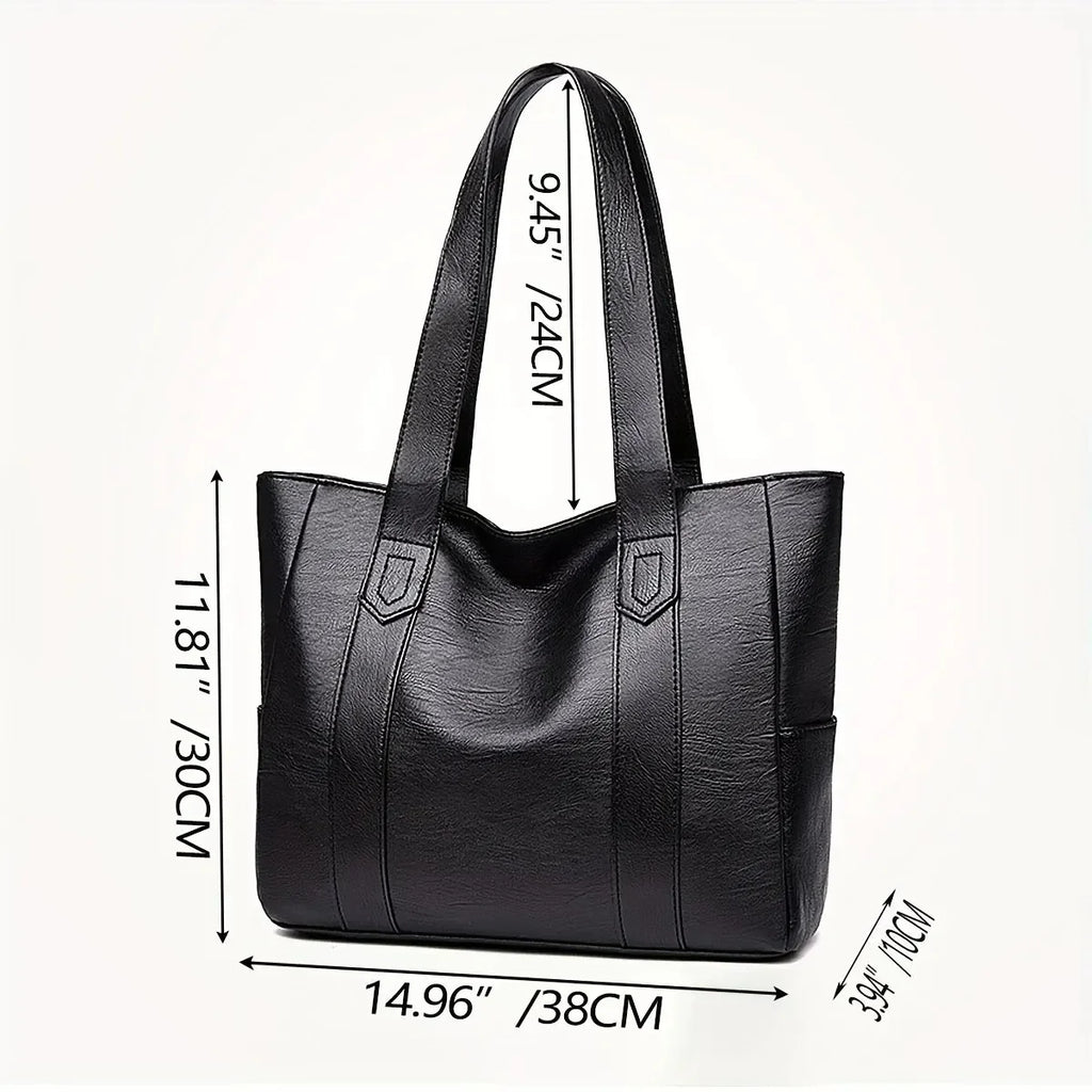 Sac à main vintage grande capacité pour femme, sac à bandoulière vintage uni, sac à main décontracté pour femme