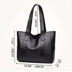 Sac à main vintage grande capacité pour femme, sac à bandoulière vintage uni, sac à main décontracté pour femme