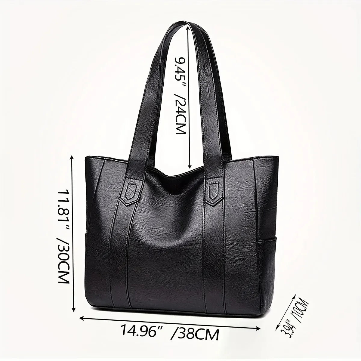 Sac à main vintage grande capacité pour femme, sac à bandoulière vintage uni, sac à main décontracté pour femme