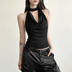 Solid Color Halter Vest Casual Slim Fit Top
