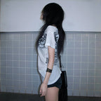 Japanese Y2K Letter Print T Shirt Vintage Harajuku Grunge Goth Style