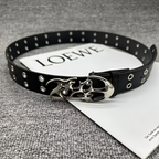 Unisex Y2K Punk PU Leather Belt Black Hollow Fashion Waist Belt Plus Size
