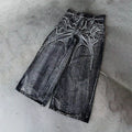 Unisex Y2K Baggy Jeans Gothic Spider Embroidery Streetwear Denim