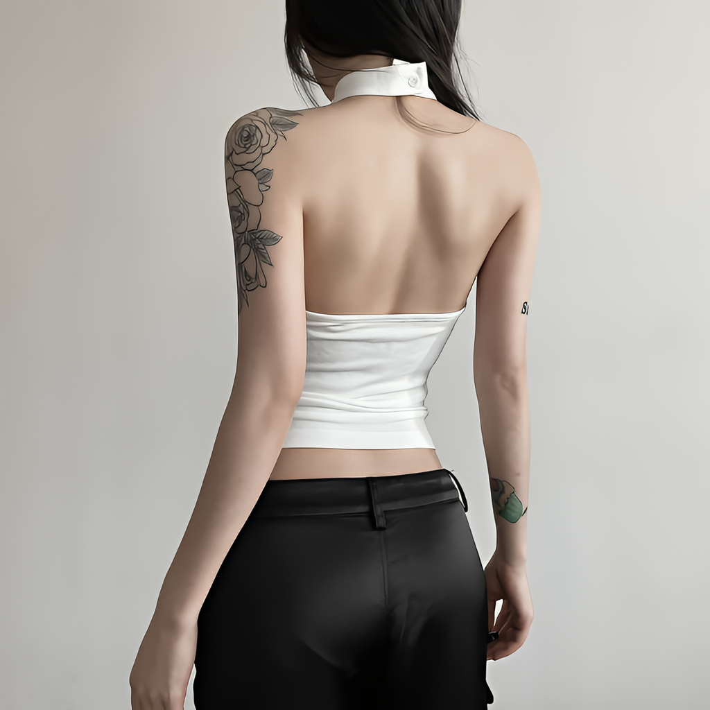 Solid Color Halter Vest Casual Slim Fit Top