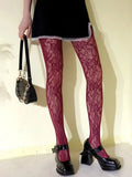 Weiße Socken Damen Sexy Netzstrümpfe Femme Sommer Dünn Blumenmuster Netz Strumpfhose Elastisch Schlankmachend Hoher Bund Aushöhlen Strumpfhosen